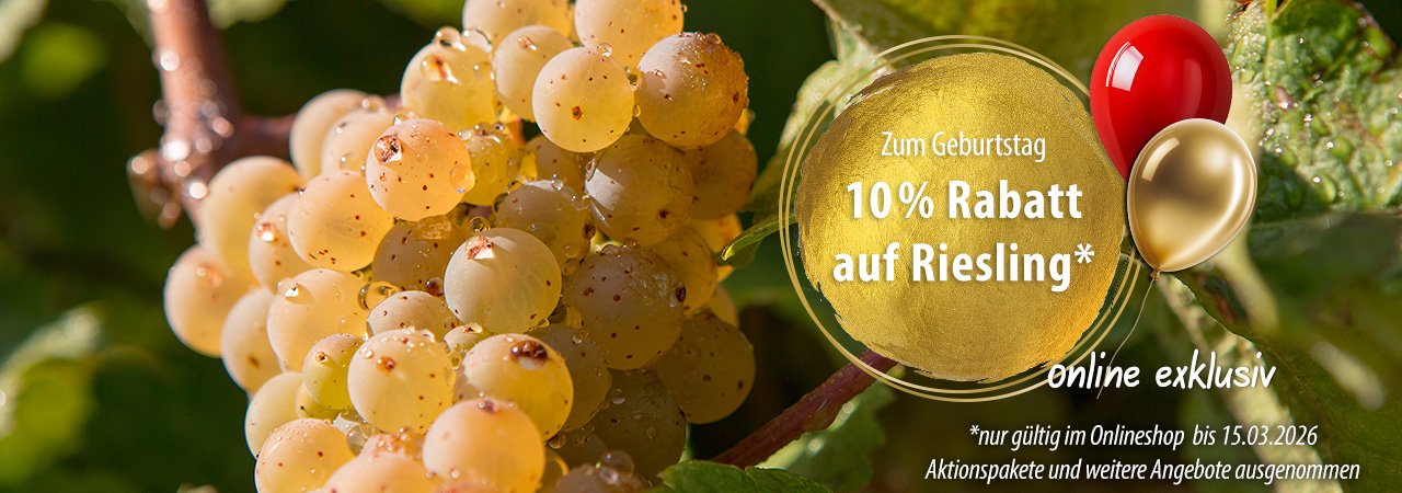 10 % Rabatt auf Riesling